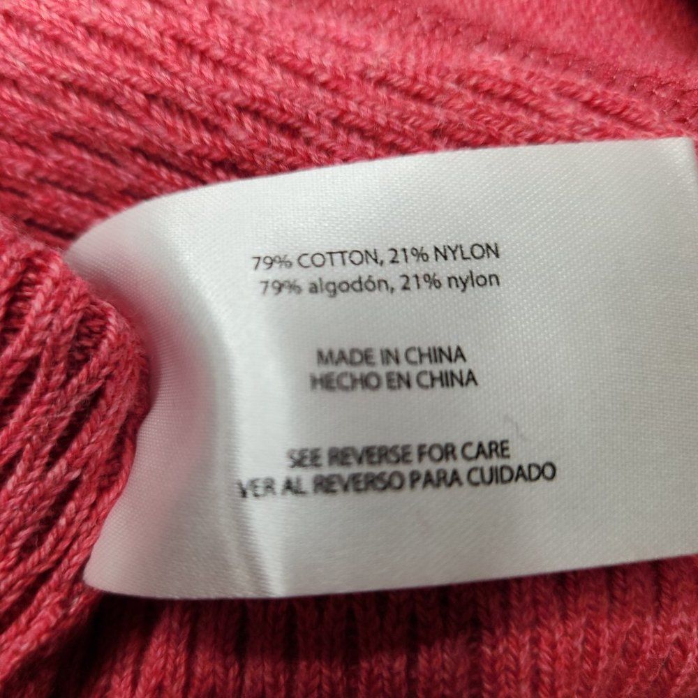 Eddie Bauer Sweater Women's XL Pink 1/2 Zip Pullover Cotton Mock Neck Classic - Picture 7 of 7